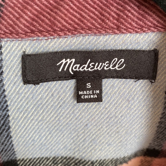 Pink and Blue Madewell Flannel -S - Picture 5 of 6